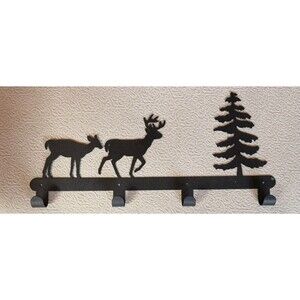 Deer  Antler Tree Wall Hook Rack Key Towel Coat Hanger Rustic Cabin Decor